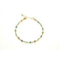 thumbnail image 3 of Multi Apatite 3mm Rondelle Shape Faceted Cut Beads 7 inch Gold Plated Clasp Bracelet for men, women, unisex. Link Chain Stacking Bracelet.|LINK_04793, 3 of 5