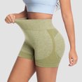 thumbnail image 4 of felwors Tummy Control Biker Shorts Lifting Seamless Yoga Athletic with Pockets Running Yellow for Size L, 4 of 6