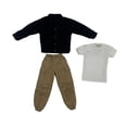 thumbnail image 2 of Figura de acción a escala 1:6 Ropa Chaqueta Pantalones Camiseta Trajes de pana Mini informal Negro, 2 of 9