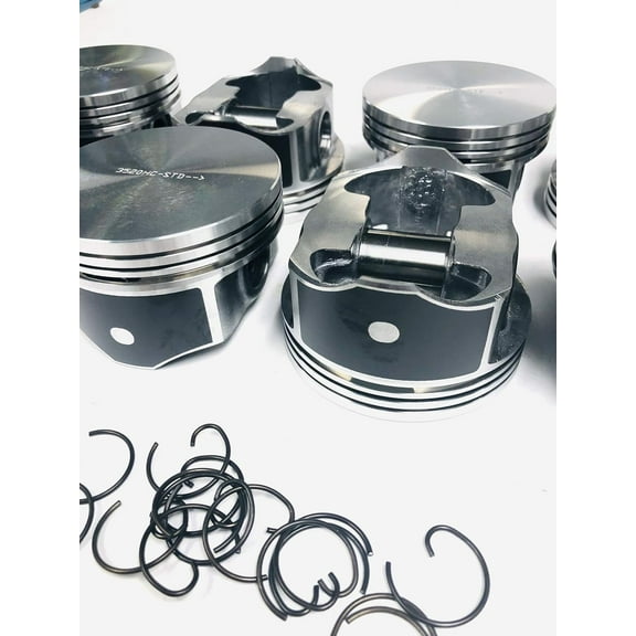 Silvolite Hypereutectic Flat Top Pistons compatible with 1999-2008 GM LS 4.8L & 5.3L Engines GEN III & IV (Standard 3.780" Bore)