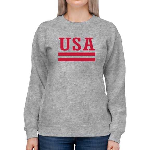 U S A Stripes Sweatshirt Women -GoatDeals Designs, Female x-Large
