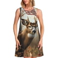 thumbnail image 1 of Fotbe American Wildlife Deer Forest Vestido de Verano sin Mangas para Mujer – Vestido Midi Línea A, Estilo Camiseta Floral, Vestido Playero Casual y Fluido, 1 of 7
