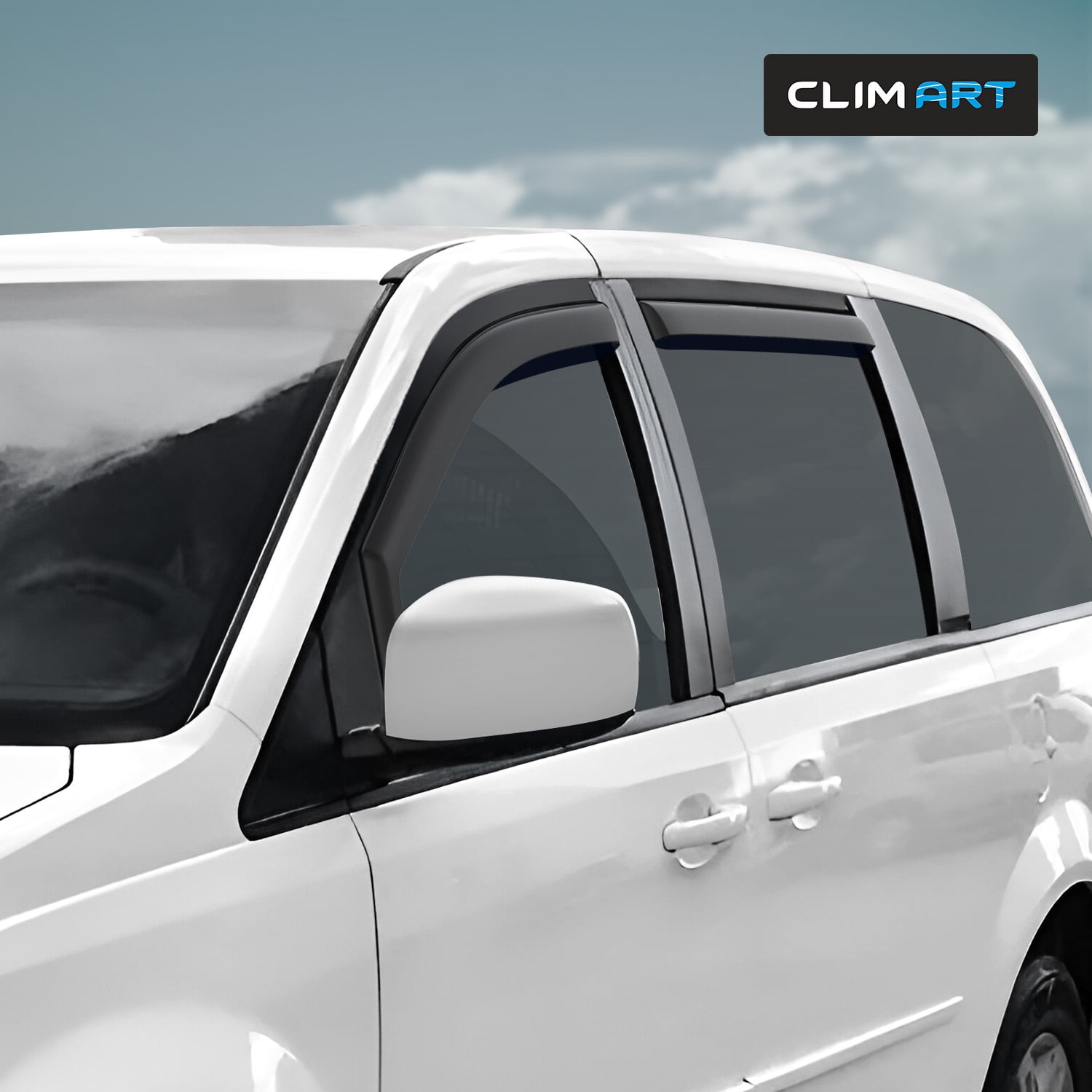 CLIM ART in-Channel Incredibly Durable Rain Guards for Dodge Grand Caravan 2008-2020, Original Window Deflectors, Vent Window Visors, Vent Deflector, 4 pcs. - 608252