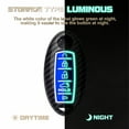 thumbnail image 5 of Xotic Tech Smart Key Fob Shell Full Cover Case w/Keychain Compatible with Nissan Maxima Murano Altima GT-R 370Z Rogue or Infiniti JX35 Q50 Q60 Q70 QX60, Carbon Fiber ABS Silicone Night-Luminous Blue, 5 of 9
