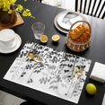 thumbnail image 3 of Black Leaves Placemats Set of 6, Summer Botanical Placemats for Dining Table, Place Mats for Kitchen Tabletop, Waterproof Wipeable Dining Table Mats Set, 3 of 9