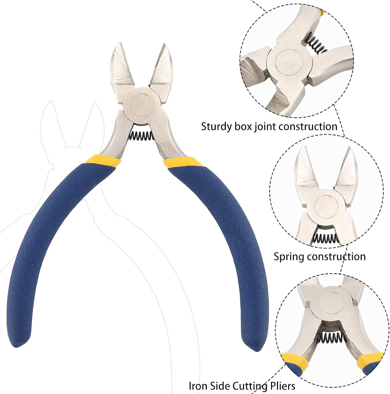 DIY Wire Wrapped Jewelry Making Kits Including Copper Wire and Iron Side Cutting Pliers Golden & Silver 20 Gauge 0.8mm thick 10m/roll 2rolls/set