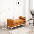 thumbnail image 3 of Elegant Hallway Bench With High Comfort Cushion And Wood Legs - 53.5"w. . For Bedroom, Living Room, Entryway. Stylish Bedroom Breathable Material Entryway, Hallway. Comfortable, 3 of 3