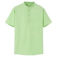 thumbnail image 4 of Miluxas Men's Henley Shirts Clearance Short Sleeve Casual Button Up Basic Pocket Tee Shirts Green XL(XL), 4 of 8