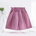thumbnail image 3 of FRSASU Girls Shorts Breathable Lightweight Soft Elastic-Waist Roomy Shorts Pleated Wide Leg Tailored Trousers Pink, 3 of 5