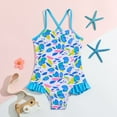 thumbnail image 2 of WEAIXIMIUNG Girls Swim Suit Size 16 Swimsuit for Girls Swimsuit with Ruffles Small Fresh Little Girl Baby Triangle Hot Spring Vacation Easter 4-5 Years, 2 of 9