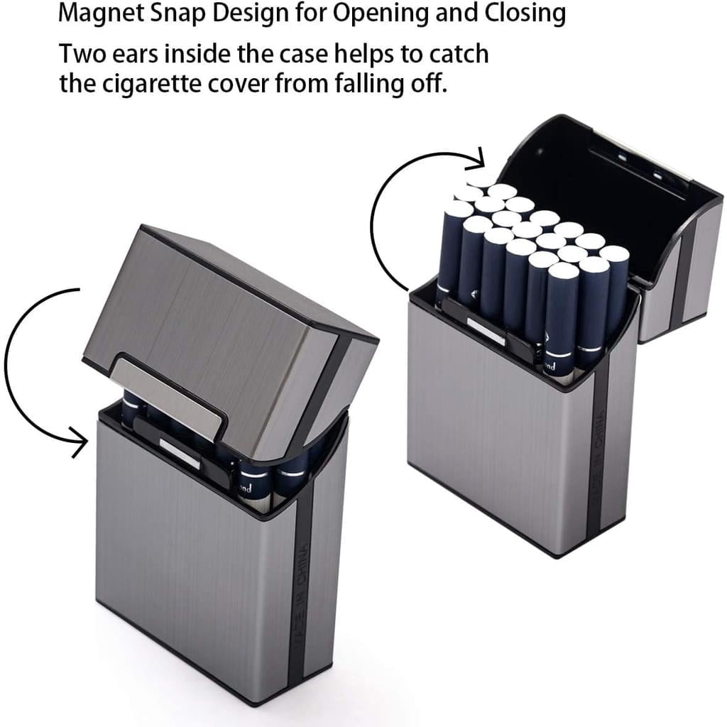 Vitdipy Cigarette case, pack of 3 metal cigarette boxes with magnetic  closure, cigarette case made of aluminum, reinforced plastic housing and  snap-in function