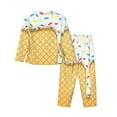thumbnail image 2 of Bingfone Womens Pajama Sets White Ice Cream Print,Long Sleeve Loungewear Pajamas Set-Xx-Large, 2 of 9