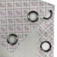 thumbnail image 5 of Ambesonne Checkered Grommet Curtain, Diagonal Lines Floral, 50" x 63", Mauve Pink Forest Green, 5 of 6