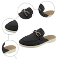 thumbnail image 7 of Mule Sandals for Women Rhinestone Chain Suede Slides Loafers Closed Round Toe Casual Summer Slip on Walking Shoes Black Size 6.5, 7 of 7