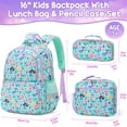 thumbnail image 2 of 3Pcs Cute Kawaii Backpack Set, Waterproof Backpack with Lunch Box & Pencil Case, Mermaid, 2 of 2