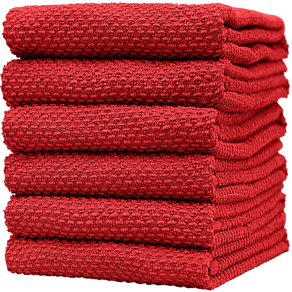 Premium Kitchen Towels (16”x 28”, 6 Pack) Large Cotton Kitchen Hand