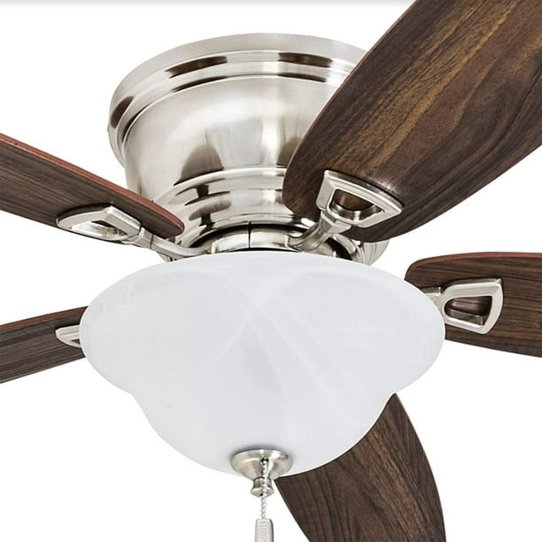 Honeywell 50519 01 Quick 2 Hang Hugger Ceiling Fan 52 Dimmable Led White Swirled Marble Fixture Easy Installation Cimmeron Walnut Blades Brushed Nickel Com - How To Install Honeywell Led Ceiling Light