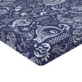 thumbnail image 2 of Ambesonne Under the Sea Fitted Sheet, Shells and Plants, Twin XL Size, Navy Blue White, 2 of 3