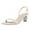 White, variant on FSJ Women Elegant Square Open Toe Crystal Block Low Heel Sandals Rhinestones Slingback Strappy Pumps Slip On Party Slide Shoes Size 8 Pink