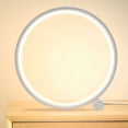 thumbnail image 1 of Lámpara de noche Lámpara de mesa táctil regulable LED, 3 colores, 10 brillos, diseño circular moderno, material metálico, lámpara de lectura de escritorio para dormitorio, 1 of 5