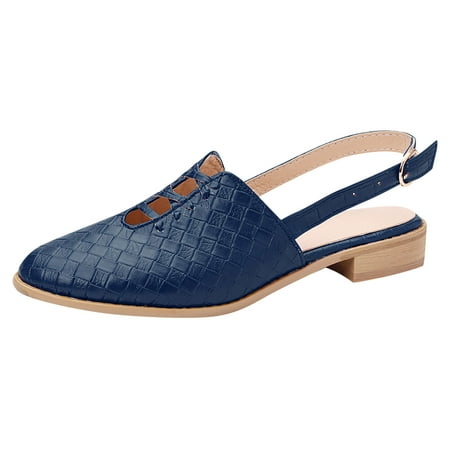 

TTQLVZJGSE Women s Simple Summer Comfortable Lightweight Flat Bottom Slope with Casual Sandals Pointed Flat Weave Solid Comfortable Shoes