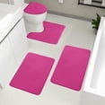 thumbnail image 4 of RXIRUCGD Memory Foam Bath Mat 4 Set Bathroom Rugs For 4 Pcs Toilet Mats Universal Soft Comfortable Water Absorption Non-Slip Thick Machine Washable Easier To Dry Dark,Pink, 4 of 8