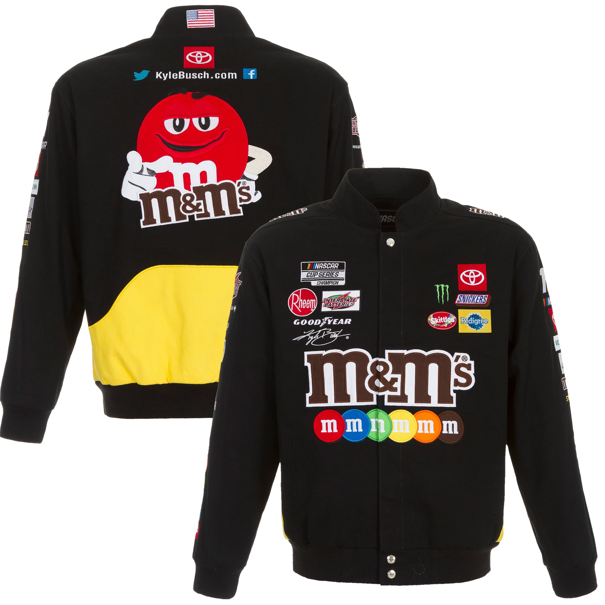 JH Design - Kyle Busch JH Design M&amp;Ms 2020 Full-Snap Twill Uniform Jacket - Black