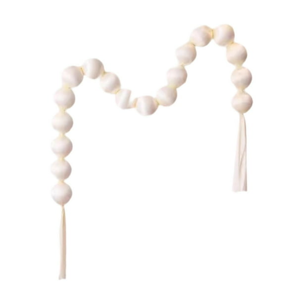 Guirnalda de bolas de espuma, adornos suaves hechos a mano, proyectos de bricolaje, decoración de bodas, pancarta de bolas de espuma para fiestas, Beige