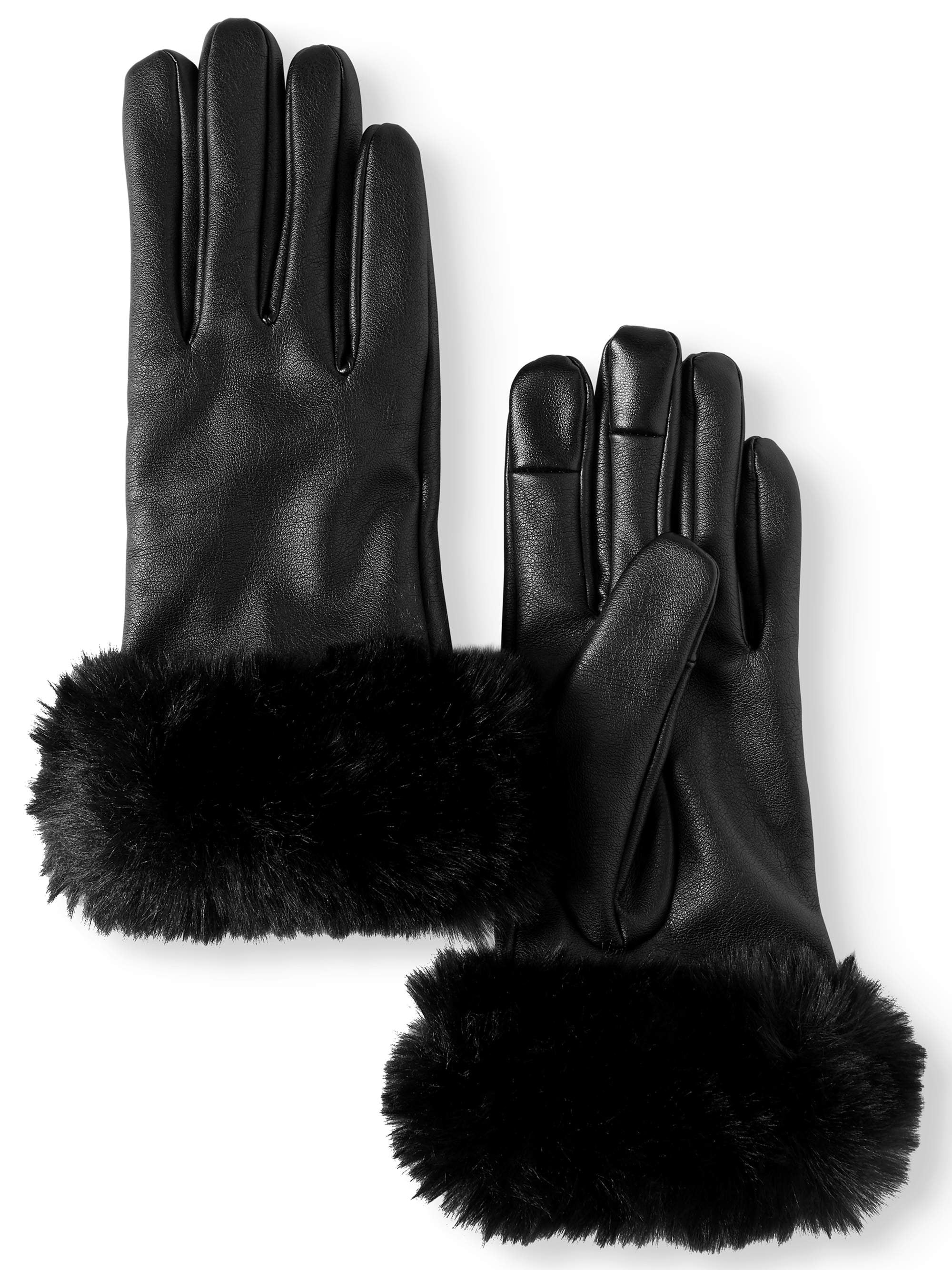 women's leather gloves with fur cuff