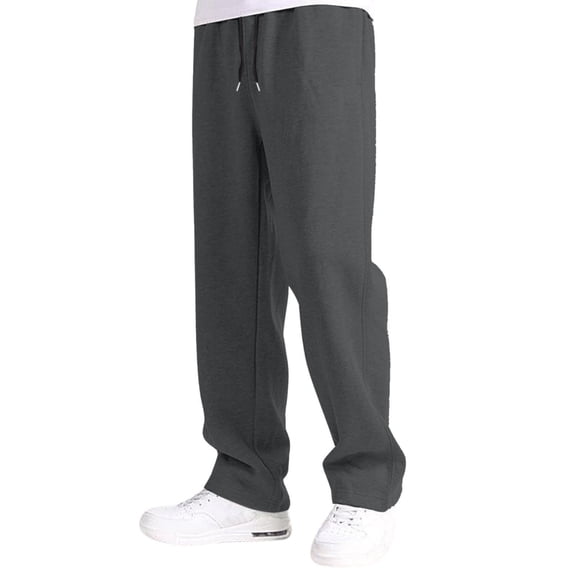 YWIYIUD Teen Boys Baggy Sweatpants with Elastic Waist Loose Wide Leg Trousers Activewear with Pockets Straight Leg Open Bottom Casual Sweat Pants Joggers Pants with Pockets Fall Winter 9-10 Years
