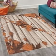 thumbnail image 2 of Autumn Decorative Rug, Fall Maple Leafs Tree Diagonal Leaves Foliage Rustic Wooden Planks Illustration, Quality Carpet for Bedroom Dorm and Living Room, 6 Sizes, Burnt Orange, by Ambesonne, 2 of 4