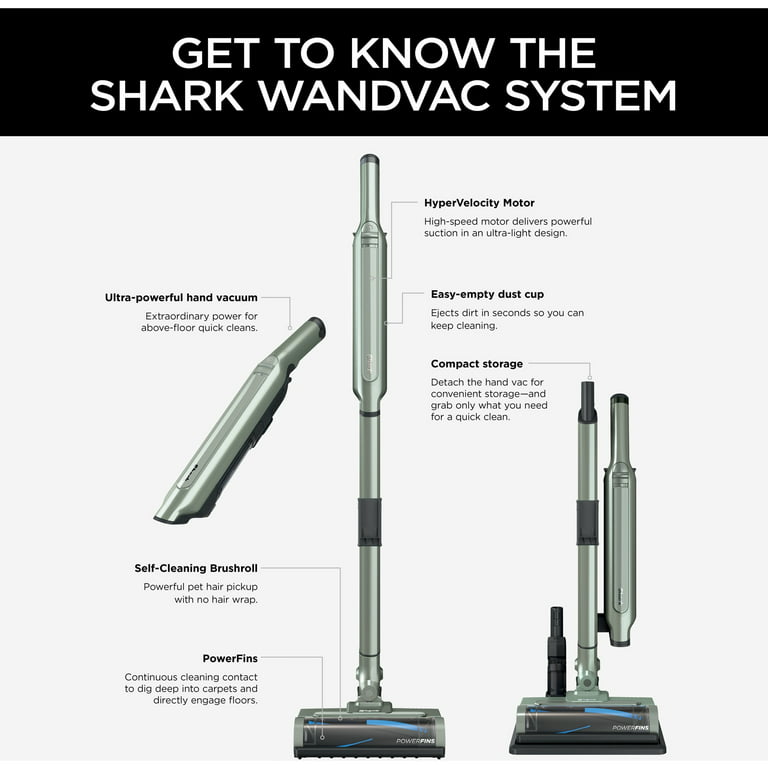 Shark Wandvac System Cordless Stick Vacuum (WS632), Grey