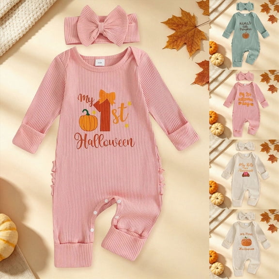 Newborn Preemie My First Halloween Baby Girl Outfit Mamas Long Sleeve Romper Jumpsuit Girl Outfits Clothes Boys And Girls Baby Romper Pajamas Crawling Clothes