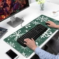 thumbnail image 2 of Long Mouse Pads for Desk,Green Christmas Snowflake Pattern Desk Mats on Top Of Desks, Desk Mouse Pad Extra Large with 3mm Non-Slip Base and Stitched Edge for Gaming,Office,Work,Home 31.5x15.7in, 2 of 5