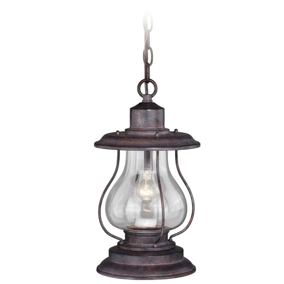 Dockside 1 Light Bronze Coastal Outdoor Lantern Pendant Clear Glass