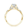 thumbnail image 3 of Vine Art Leaf Style Moissanite Ring Oval Shaped Diamond Engagement Ring in Sterling Silver/ Yellow Gold Plated Engraved Promise Wedding Band Ring April Birthstone Jewelry, Ring Size 5, 3 of 8