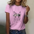 thumbnail image 2 of Toimothcn Womens Tees Happy Easter Cute Cartoon Bunny Printed Short Sleeve T Shirts Soft Loose Comfortable Shirt Tops Suitable For Dailywear, 2 of 6