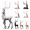 Gray-Standing, variant on AIGIA Resin Deer Decoration Nordic Tabletop Holiday Reindeer Ornaments Sculpture Statue Desk Living Room Model Gifts - Standing 13.78x5.91inch