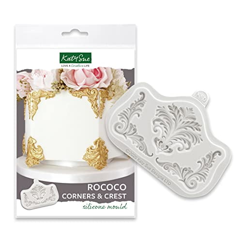 Katy Sue Rococo corners & crest Silicone Mold for cake Decorating & crafts