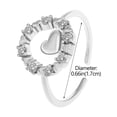 thumbnail image 3 of Anillos para mujer, regalos para mujer, anillo de corazón hueco, diseño de moda, con incrustaciones de circonita, anillo geométrico de apertura para el dedo, romántico collar de doble amor para el Día, 3 of 3