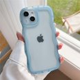 thumbnail image 1 of Fashion Shockproof Clear Phone Case For iPhone 11 12 13 14 Pro XS Max XR Transparent Curly Wave For iPhone 7 8Plus SE Back Cover, 1 of 7