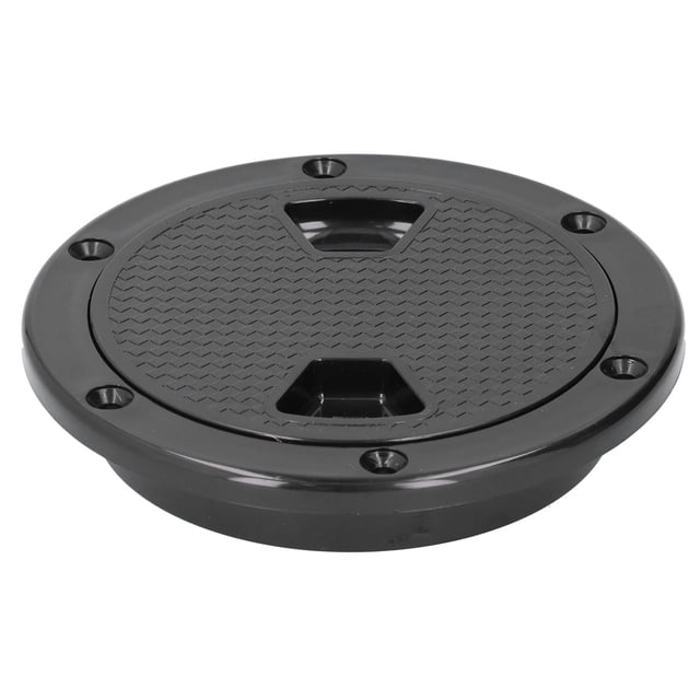 M Buder Tapa de Escotilla de Inspección Redonda ABS Anti-UV para Cubierta de Barco 10.16 cm / 4 in Accesorio Marino Negro Resistente de Alta Calidad Fácil de Instalar