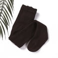 thumbnail image 4 of Toddler Girls Knit Cotton Tights Thread Crochet Pantyhose Warm Ribbed Stockings Dark Grey 2-3 Years, 4 of 6