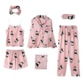 thumbnail image 2 of Conjunto de pijamas con estampado de seda para mujer, pantalones cortos de manga larga, Top de cintura elástica, ropa de dormir de salón completo, primavera y verano, 7 Uds., 2 of 5