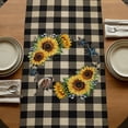 thumbnail image 5 of Table Runners 90 Inches Long Dress Scarves, Yellow Sunflowers Farmhouse Coffee/Dining/Kitchen Table Runner for Living Room, Western Star Brown Farmhouse Plaid 13x90 Inch, 5 of 9