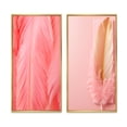 thumbnail image 2 of Designart "Pink Feather Elegance in Boho Glam" Feathers Framed Wall Art Set Of 2 - Modern Pink Frame Gallery Set For Office Decor, 2 of 6