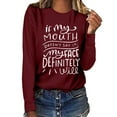 thumbnail image 2 of Babysbule Tops for Women Women Printed Long Sleeve Sweatshirt Pullover Shirts Top Blouse, 2 of 4