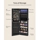 thumbnail image 4 of SONGMICS HOME Mueble colgante para colgar en la pared, con luces interiores LED, organizador de joyas montado en la puerta, espejo de longitud completa, idea de regalo, tinta negra, 4 of 6