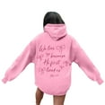 thumbnail image 4 of Fshinging Hoodie Sweatshirt For Women Bow Letter Graphic Long Sleeve Drawstring With Pockets Plus Size Clothes, 4 of 7