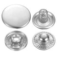 thumbnail image 1 of Uxcell 30Set Press-Stud Cap Button 17mm Metal Snap Fastener for Leathers, Silver, 1 of 7
